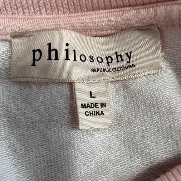 Philosophy Long Sleeve Pink and Black Heart Sweatshirt Size Large‎ - Picture 6 of 7